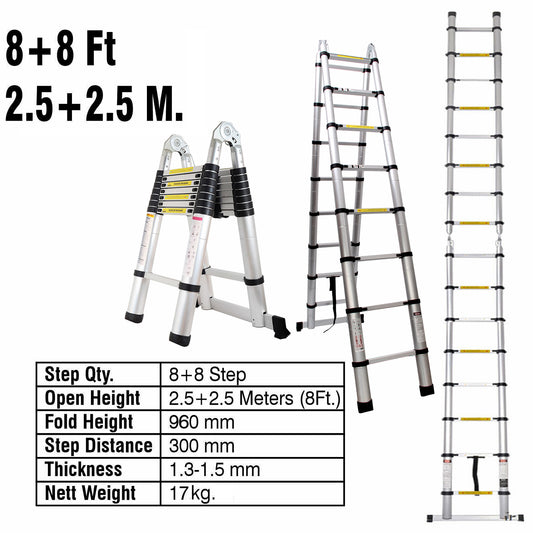5.0M(2.5M+2.5M) Folding Telescopic Ladder